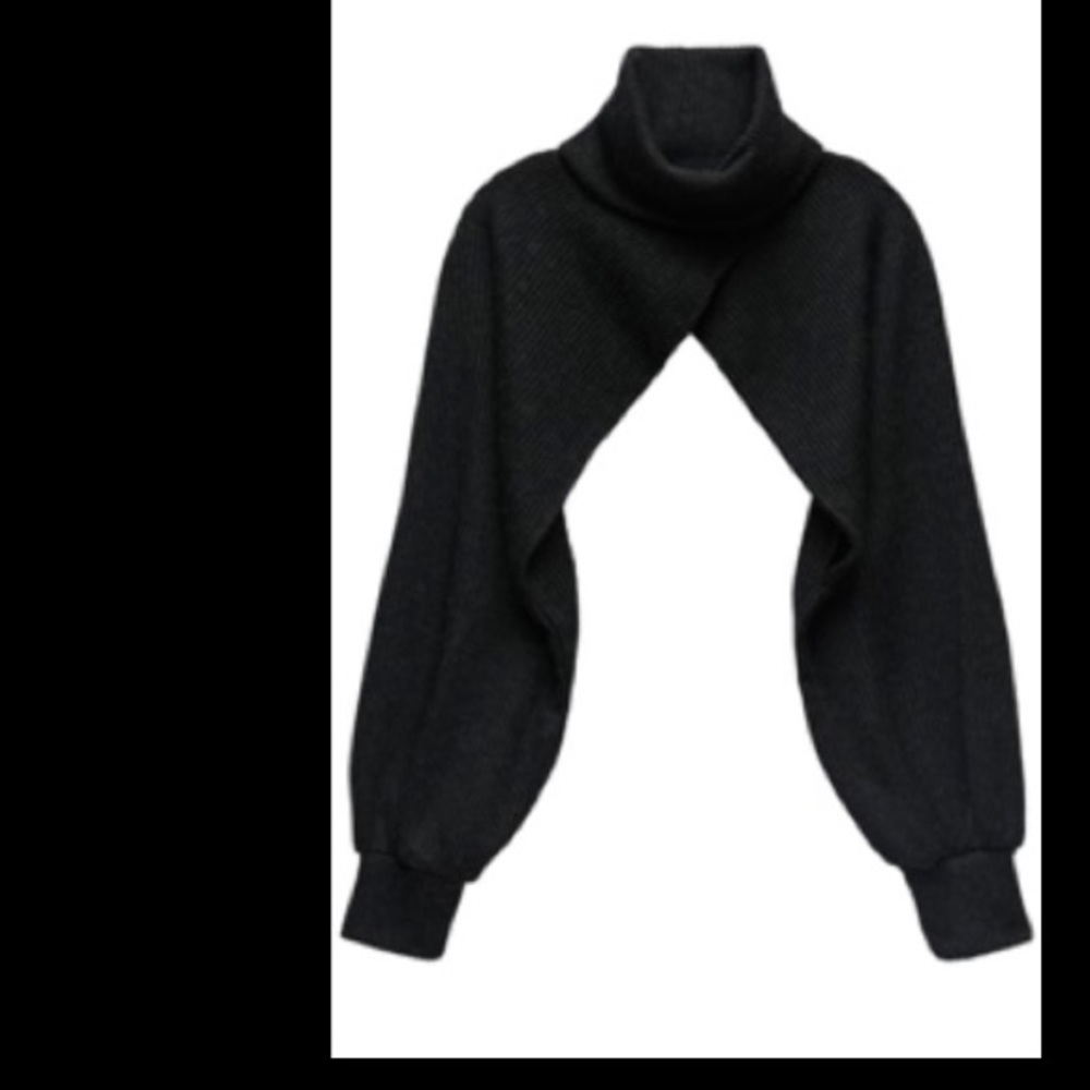 ZARA Heathered arm warmers dark grey